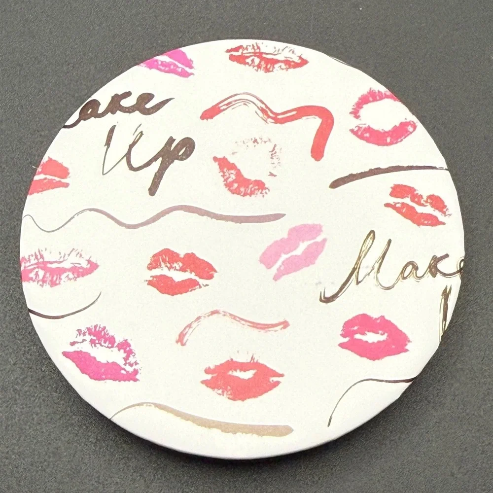 Makeup Kiss Lip‎ Print Compact Mirror Folding Double Sided